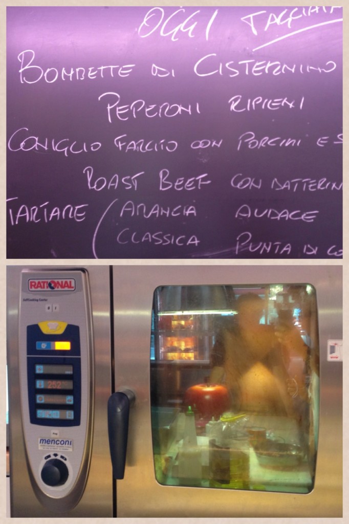 Il menù di un giovedì e il forno per cucinare in diretta in macelleria